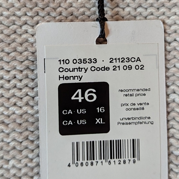 Olsen Europe Red Maple Cable Cotton Knit Sweater Size XL NWT - Picture 13 of 14